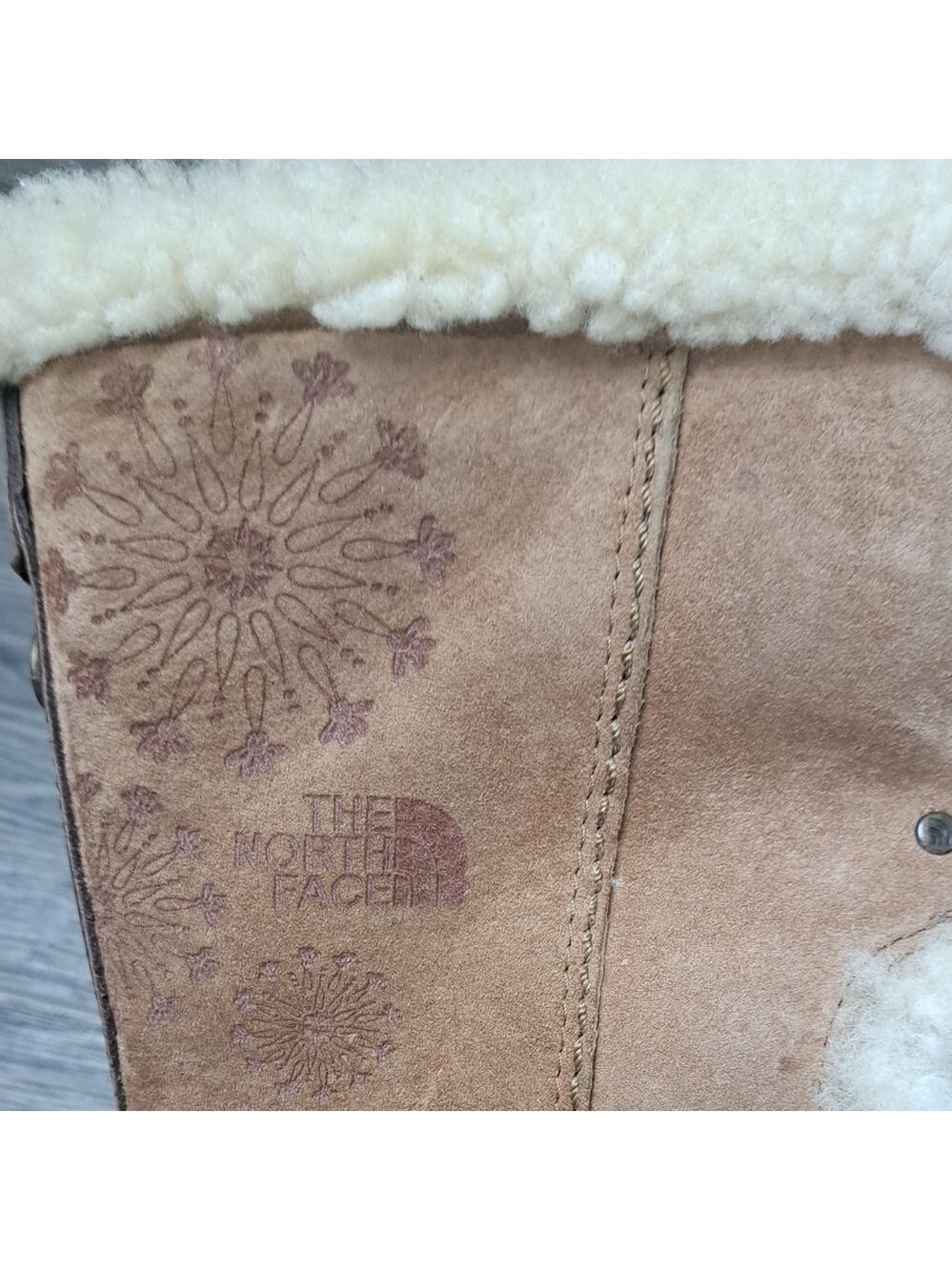THE NORTH FACE Abby Apres snow winter boots shearling leather worn used 9.5 - Picture 13 of 16